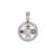 Kaori Cultured Pearl Pendant with Multi Gemstone in Sterling Silver (4mm)