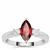 Rajasthan Garnet Ring with White Zircon in Sterling Silver 1.45cts