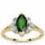 Chrome Diopside Ring with White Zircon in 9K Gold 1.45cts
