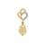 Golden South Sea Cultured Pearl Pendant with White Zircon in 9K Gold (8mm)