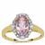 Mawi Kunzite Ring with White Zircon in 9K Gold 2.65cts