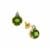 Chrome Diopside Earrings with White Zircon in 9K Gold 1.45cts