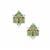 Erongo Mountains Demantoid Garnet Earrings with White Zircon in 9K Gold 1.80cts