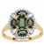 Royal Indigolite Ring with White Zircon in 9K Gold 1.95cts