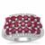 Burmese Ruby Ring with White Zircon in Sterling Silver 2.3cts