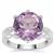 Rose De France Amethyst Ring with White Zircon in Sterling Silver 6.95cts
