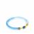 Brazilian Blue Chalcedony Gold Tone Sterling Silver Bangle 57.50cts