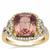 Pink Diaspore Ring with Diamond in 18K Gold 6.88cts