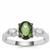 Chrome Diopside Ring with White Zircon in Sterling Silver 1.29cts