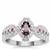 Burmese Pink Spinel, Sakaraha Pink Sapphire Ring with White Zircon in Sterling Silver 1.02cts