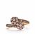 Champagne Diamond Ring  in Gold Tone Sterling Silver 1ct