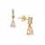 Idar Pink Morganite Earrings with White Zircon in 9K Gold 0.80cts