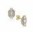 Ratanakiri, White Zircon Earrings in 9K Gold 1.30cts