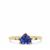 AA Tanzanite Ring with White Zircon in 9K Gold 1ct