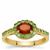Gooseberry Grossulart Ring with Tsavorite Garnet in Gold Plated Sterling Silver 1.40cts