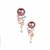 Naturally Papaya & Lavender Freshwater Cultured Pearl & White Topaz Sterling Silver Earrings 