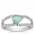  Botli Green Apatite Ring with White Zircon in 9K White Gold 1cts