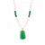 Kaori Freshwater Cultured Pearl Necklace with Green Agate in Gold Tone Sterling Silver 