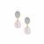 Aquamarine Earrings with Baroque Cultured Pearl in Gold Tone Sterling Silver