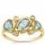 Nigerian Double Blue Aquamarine Ring with Ratanakiri White Zircon in 9K Gold 1.35cts