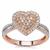 Pink Diamond Heart Ring with White Diamond in 14K Rose Gold 0.4ct