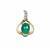 Sandawana Emerald Pendant with White Zircon in 9K Gold 1.49cts