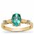 Green Apatite Ring with White Zircon in 9K Gold 1.35cts