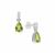 Jilin Peridot & White Zircon Sterling Silver Earrings ATGW 1.40cts