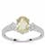 Minas Novas Hiddenite Ring with White Zircon in Sterling Silver 1.60cts