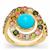 Sleeping Beauty Turquoise, Multi-Colour Tourmaline Ring with White Zircon in 9K Gold 3.70cts