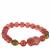 Strawberry Quartz Stretchable Bracelet with Labradorite in Gold Tone Sterling Silver 81cts