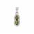 Chrome Tourmaline Pendant with White Zircon in Sterling Silver 0.75ct