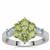 Nanshan Peridot Ring with Santa Maria Aquamarine in Sterling Silver 1.65cts