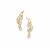 White Topaz Earring Vines in Gold Plated Sterling Silver 3.90cts