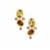 Morafeno, Ambilobe Sphene Earrings with White Zircon in 9K Gold 1.85cts