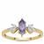 AA Tanzanite Ring with White Zircon in 9K Gold 0.85cts