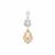 Golden South Sea Cultured Pearl Pendant with White Zircon in Sterling Silver (11x8mm)