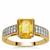 Yellow Sapphire Ring with White Zircon in 9K Gold 1.70cts