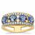 Ceylon Blue Sapphire Ring with White Zircon in 9K Gold 1.80cts