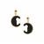 Lehrer Man in the Moon Black Onyx Earrings with Ethiopian Dark in 9K Gold 7.45cts