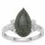 Type A Burmese Jade Ring with White Zircon in Sterling Silver 4.37cts