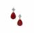 Longido Ruby Earrings with White Zircon in 9K Gold 1.50cts