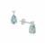 Aquamarine Earrings with Diamonds in Sterling Silver 1.20cts