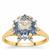 Wobito Snowflake Cut ChameleonTopaz Ring with White Zircon in 9K Gold 6cts