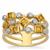 Orange Sapphire Ring with White Zircon in 9K Gold 0.90ct