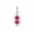 Kenyan Ruby Pendant with White Zircon in Sterling Silver 1.45cts