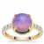 Purple Moonstone Ring with White Zircon in 9K Gold 4.15cts