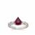 Paraiba Tourmaline Ring with Diamond in 18k White Gold 1.80cts