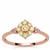 Natural Yellow Diamond Ring with Natural Pink Diamond in 9K Two Tone Gold 0.34ct