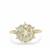 Wobito Snowflake Cut Prasiolite Ring with White Zircon in 9K Gold 4.30cts